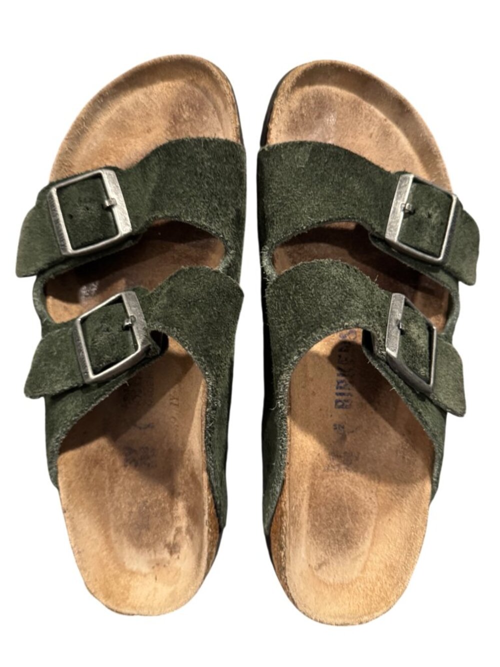 Birkenstock Arizona Suede Sandals Women’s EU 39 US 8-8.5 Narrow Olive Green - Picture 2 of 7
